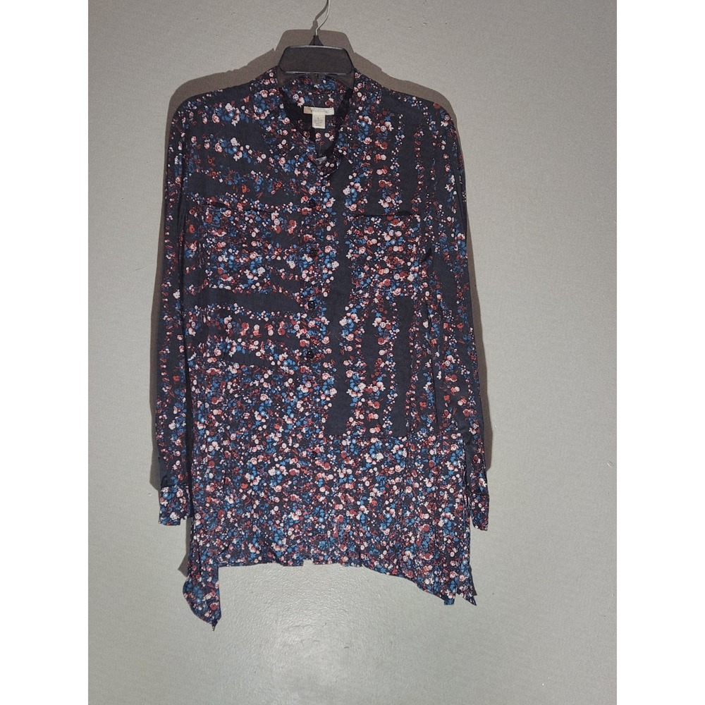 Westbound Black Floral Womens Top‎ Size Large
